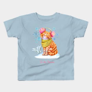 Tis The Seasons Winter Cat Kids T-Shirt